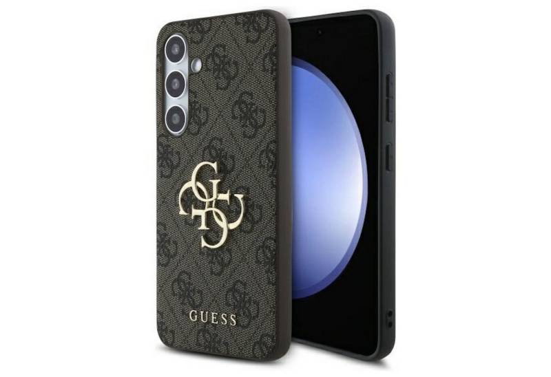 Guess Smartphone-Hülle GUESS Samsung Galaxy S24 FE Hardcase 4G Big Metal Logo Braun von Guess