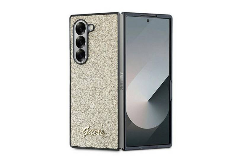 Guess Smartphone-Hülle GUESS Samsung Galaxy Z Fold6 Hülle 4G Glitzerschrift Design Gold von Guess
