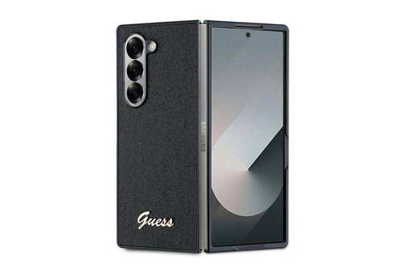Guess Smartphone-Hülle GUESS Samsung Galaxy Z Fold6 Hülle 4G Glitzerschrift Design Schwarz von Guess