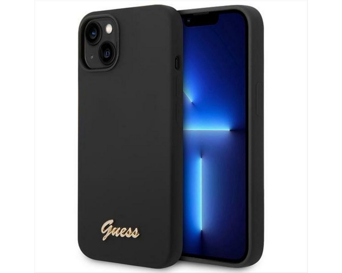 Guess Smartphone-Hülle Guess Apple iPhone 14 Plus Hard Case Silikon Vintage Gold Logo Schwarz Guess Smartphone-Hülle Guess Apple iPhone 14 Plus Hard Case Silikon Vintage Gold Logo Schwarz von Guess