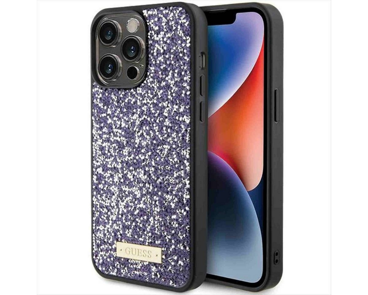 Guess Smartphone-Hülle Guess Apple iPhone 15 Pro Schutzülle Case Rhinestone Metal Logo Lila Guess Smartphone-Hülle Guess Apple iPhone 15 Pro Schutzülle Case Rhinestone Metal Logo Lila von Guess