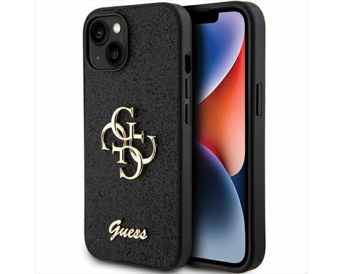 Guess Smartphone-Hülle Guess Apple iPhone 15 Schutzhülle Case Glitter Script Big 4G Schwarz Guess Smartphone-Hülle Guess Apple iPhone 15 Schutzhülle Case Glitter Script Big 4G Schwarz von Guess