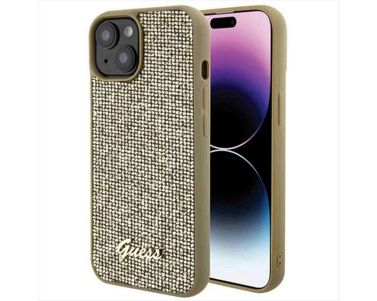 Guess Smartphone-Hülle Guess Apple iPhone 15 Schutzhülle Cover Disco Metal Script Gold Guess Smartphone-Hülle Guess Apple iPhone 15 Schutzhülle Cover Disco Metal Script Gold von Guess