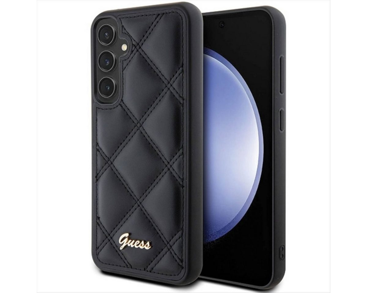 Guess Smartphone-Hülle Guess Samsung Galaxy S23 FE Schutzhülle Hardcase Quilted Metal Logo von Guess