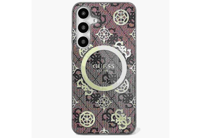 Guess Smartphone-Hülle Guess Samsung Galaxy S25 4G Back Gold Electro. Peony Pattern MagSafe von Guess
