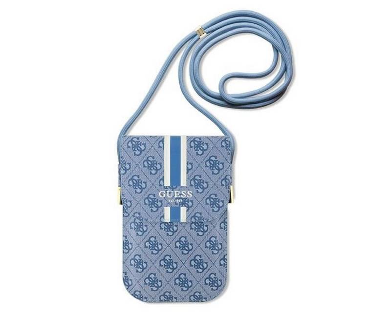 Guess Smartphone-Hülle Guess Torebka Universell Handy Tasche Umhängetasche 4G Stripes Blau von Guess