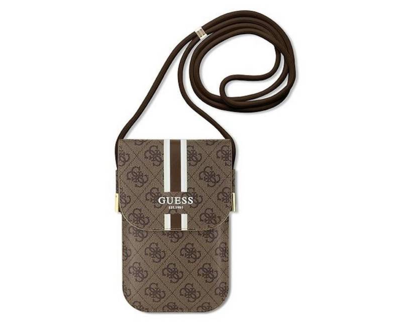 Guess Smartphone-Hülle Guess Torebka Universell Handy Tasche Umhängetasche 4G Stripes Braun von Guess