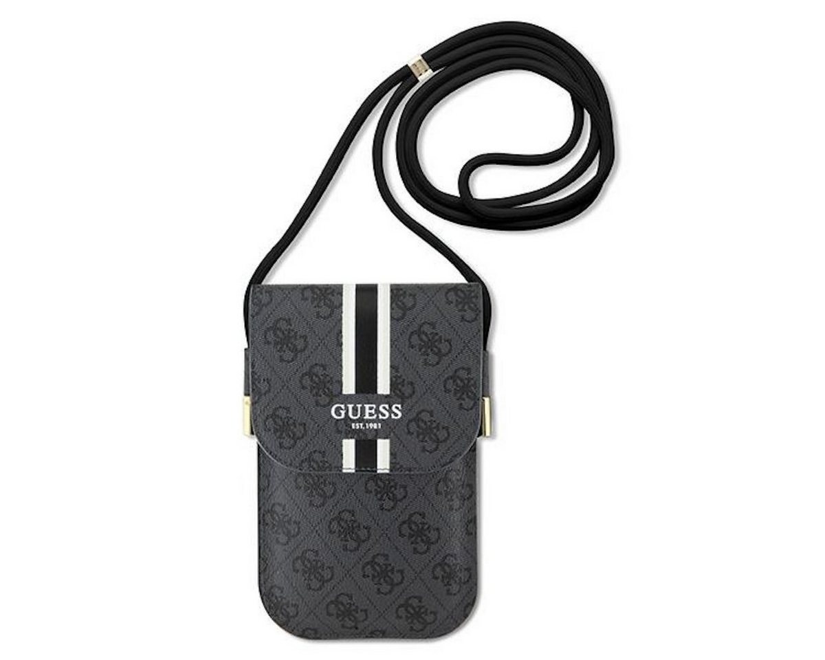 Guess Smartphone-Hülle Guess Torebka Universell Handy Tasche Umhängetasche 4G Stripes Schwarz von Guess