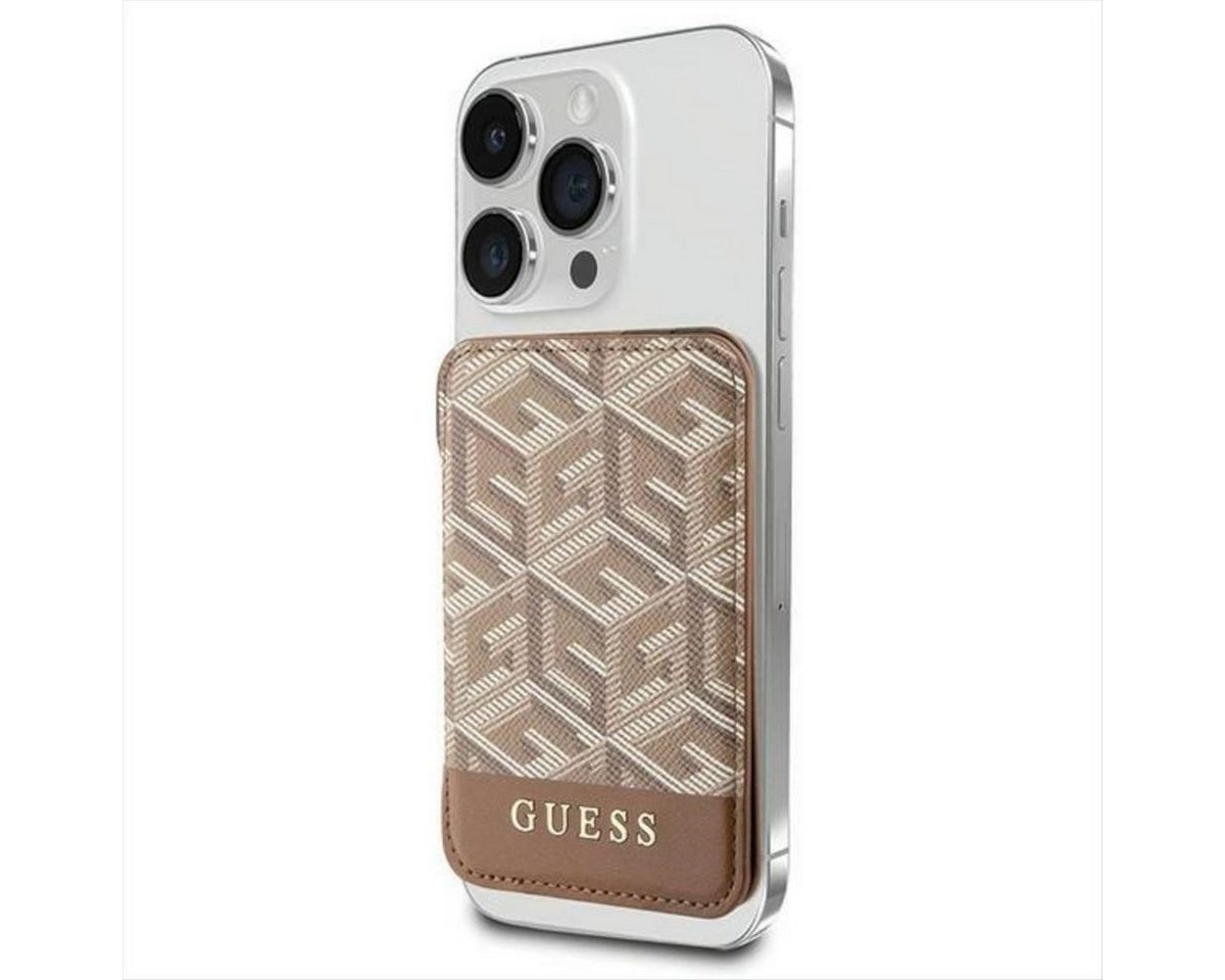 Guess Smartphone-Hülle Guess Wallet Card Slot MagSafe GCube Stripe Kartenhalter Braun von Guess