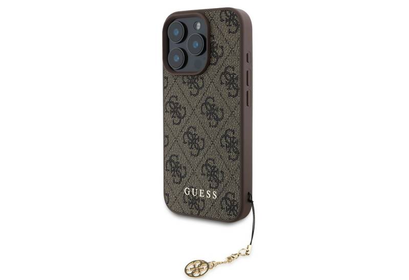 Guess Handyhülle GUESS Case iPhone 16 Pro Charm Hülle braun m.Anhänger von Guess