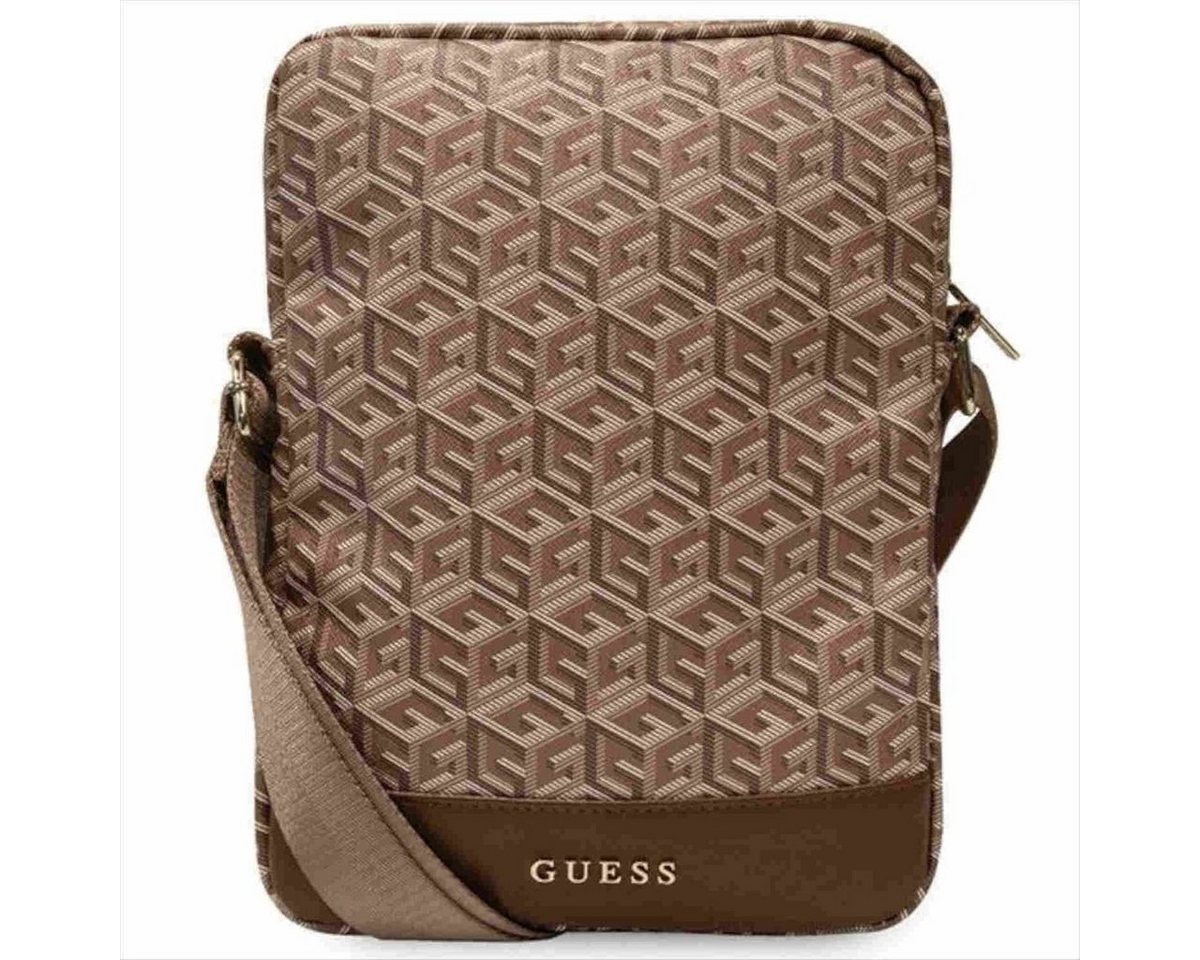 Guess Tablet-Hülle Guess Universelle Tasche Tragetasche Umhängetasche GCube Stripe Braun von Guess