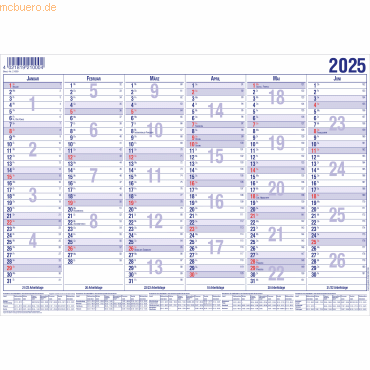 Güss Tafelkalender A4 12 Monate Kalendarium 2024 von Güss