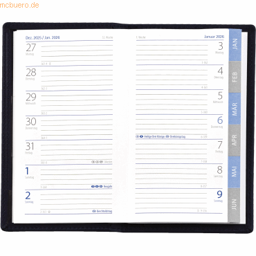 Güss Taschenkalender 9x15cm 1 Woche/Seite schwarz 2026 Güss Taschenkalender 9x15cm 1 Woche/Seite schwarz 2026 von Güss