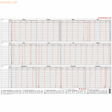 Güss Urlaubsübersicht 60x42cm 20 Mitarbeiter in Versandverpackung 2026 Güss Urlaubsübersicht 60x42cm 20 Mitarbeiter in Versandverpackung 2026 von Güss