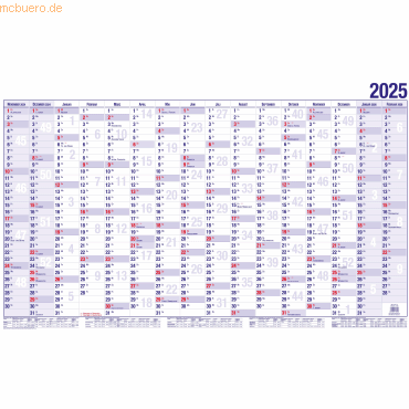 Güss Wandplaner mit 16 Monaten 120x80cm Nov. 2023-Febr. 2025 von Güss