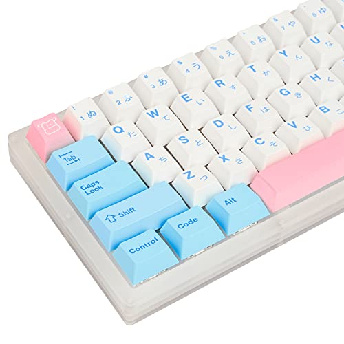 PBT-Tastenkappen für mechanische Tastatur, Guffercty kred, 141 Tastenkappen, 60 %, Farbsublimation, für Cherry MX-Switch, Design Cherry/Milk Cover (QWERTY-Layout) von Guffercty kred