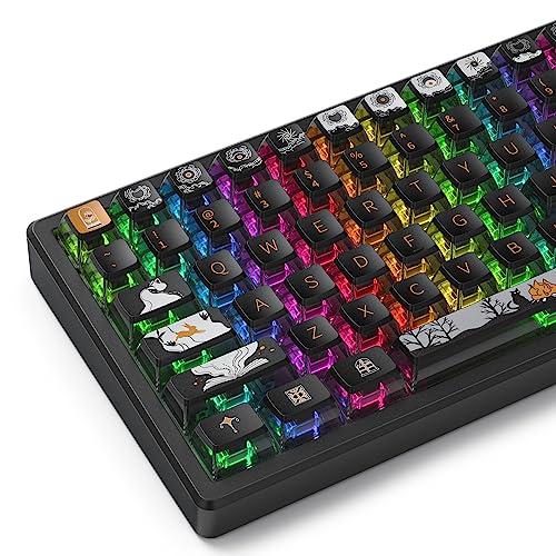 PBT-Tastenkappen, GTSP Punk Pudding, 116 Tastenkappen, 60 %, transparent, ASA-Profil, Double-Shot, mit Ersatz-Tastenkappen, US-Layout, für vollständige, 75 %, 65 %, 60 % mechanische Tastaturen, Design von Guffercty kred