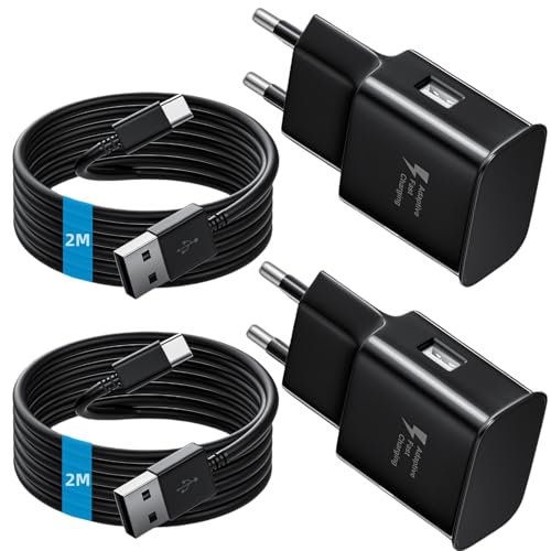 Ladegerät Ladekabel 2M Android 15W Netzteil USB C für Samsung Galaxy S21 S20 S10E S10 S9 S8 A53 A52 A51 Handy Charger Adaptiver Schnellladeblock Kabel 2er-Pack Ladegerät Ladekabel 2M Android 15W Netzteil USB C für Samsung Galaxy S21 S20 S10E S10 S9 S8 A53 A52 A51 Handy Charger Adaptiver Schnellladeblock Kabel 2er-Pack von Gugiers