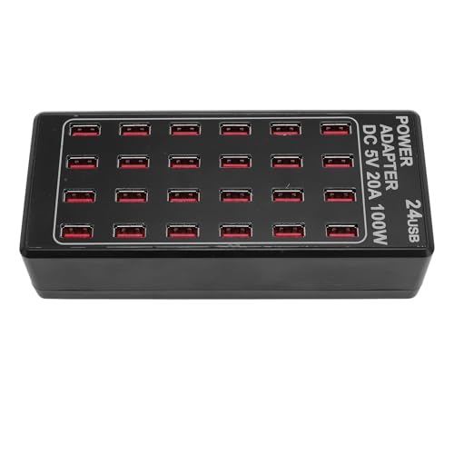 Gugxiom 100W 24 Port USB Fast Lading Station, Multiport USB -Ladestation, Kompakt für Zuhause, Reisen, mit Überlastungsschutz, Geeignet für Arbeiten, Party Geeignet, Party (EU-Stecker) von Gugxiom