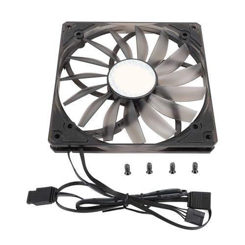 140 -Mm -Hülle Lüfter, Ultra -Dünn 15 Mm 140 Mm PWM -Lüfter mit MFDB -Lager -Argb -Synchronisation und Smart -Temperatur -Kontrolle für eine Ruhige Luftstromkühlung (BLACK) von Gugxiom