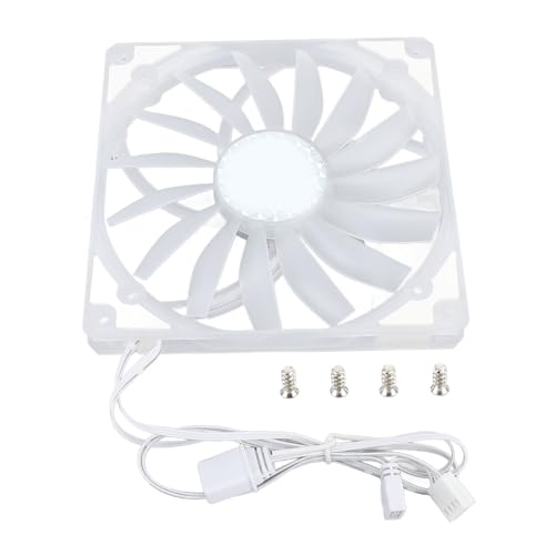 140 -Mm -Hülle Lüfter, Ultra -Dünn 15 Mm 140 Mm PWM -Lüfter mit MFDB -Lager -Argb -Synchronisation und Smart -Temperatur -Kontrolle für eine Ruhige Luftstromkühlung (WHITE) von Gugxiom