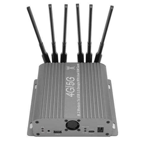 4G 5G-Modul auf USB 3.0-Adapter, Dual-SIM-Kartensteckplatz, M.2-Modul auf USB 3.0-Dongle mit 6 High-Gain-Antennen, Dual-Lüfter für Laptop-Desktop, 4G-5G-Modul 4G 5G-Modul auf USB 3.0-Adapter, Dual-SIM-Kartensteckplatz, M.2-Modul auf USB 3.0-Dongle mit 6 High-Gain-Antennen, Dual-Lüfter für Laptop-Desktop, 4G-5G-Modul von Gugxiom