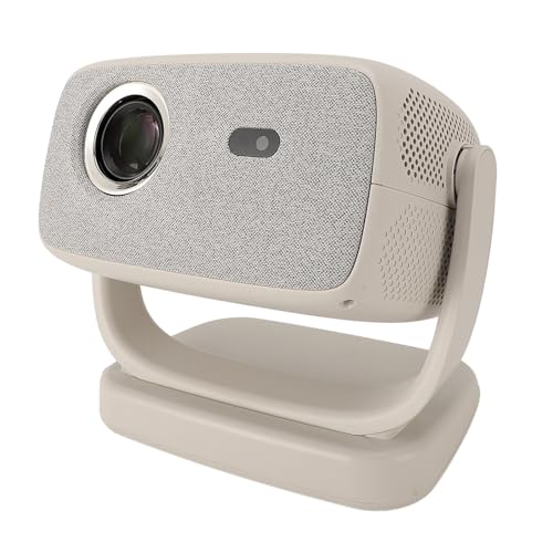 4K-Projektor mit WLAN und Bluetooth, um 180° Drehbarer Filmprojektor, Tragbarer Projektor mit 300 ANSI, Outdoor-Projektor für Telefon/PC/TV-Stick/DVD/USB/HDMI (EU-Stecker) von Gugxiom