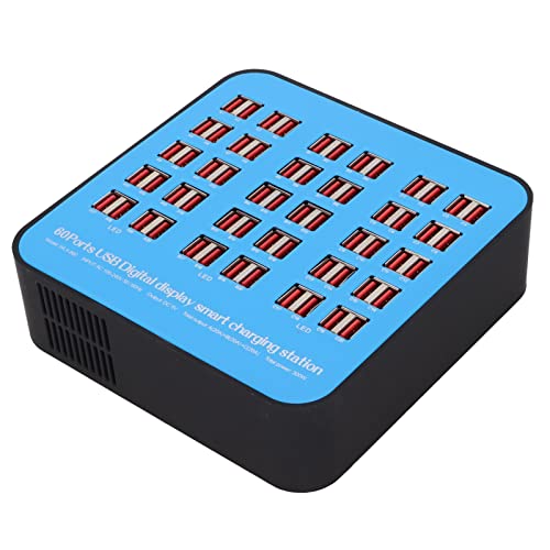 60-Port-USB-Schnellladestation mit Intelligentem Chip, Überspannungsschutz und Globaler Kompatibilität für Mehrere Geräte, Geeignet für Hotels, Schulwohnheime und Bahnhöfe von Gugxiom