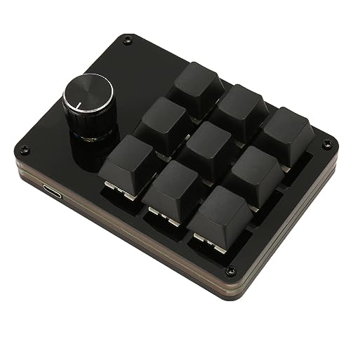 9-Tasten-Tastatur mit Drehknopf, Benutzerdefinierte Makroprogrammierung, Hot-Swap-fähige Mechanische Tastatur mit Blauem Schalter für Verbessertes Gaming, mit von Gugxiom