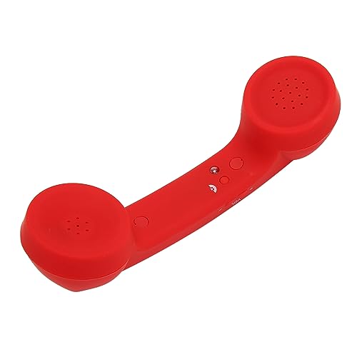 Bluetooth-Telefonhörer, Retro-strahlungssicherer Wiederaufladbarer Kabelloser Handy-Hörerempfänger, Kompatibel mit Mobiltelefonen, Laptops und Anderen Bluetooth-Geräten (Rot) von Gugxiom