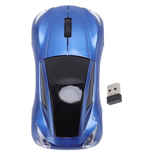 Gugxiom 2,4 GHz Wireless Maus, Coole 3D -Sportauto -Form Ergonomische Optische Schnurmaus mit USB -Empfänger, für PC -Laptop -Computer -Notebook 1600DPI (Perlblau) von Gugxiom