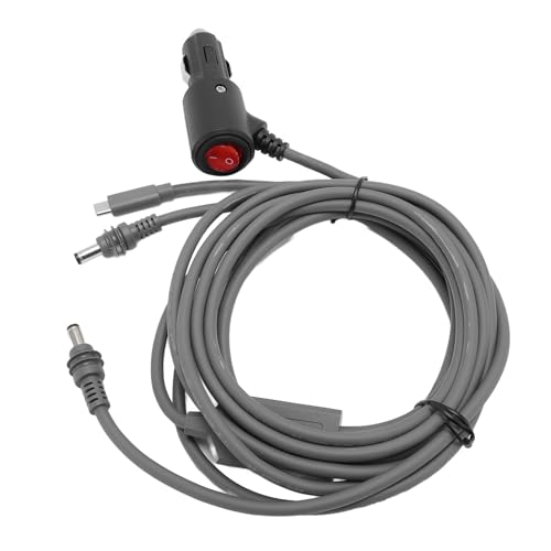 Gugxiom 3 in 1 Satelliten-DC-Stromkabel, 18AWG Zigarre Leichtere Satellitenschale DC-Ladegerät Stromversorgungskordadapter für RV-LKW-Boote mit 12V-24 V-Ausgang (15M) von Gugxiom