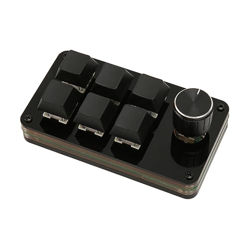 Gugxiom 6-Tasten-Tastatur mit Drehknopf, Hot-Swap-fähig, Blauer Schalter, Benutzerdefinierte Makroprogrammierung, Tastaturkabeltrennung für Arbeitsspiele von Gugxiom