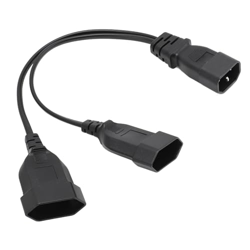 Gugxiom IEC320 C14 auf EU4.0 Y-Splitterkabel, Premium-PVC, Kompakt und Tragbar, für Laptop-Netzteile, Drucker, Projektoren von Gugxiom