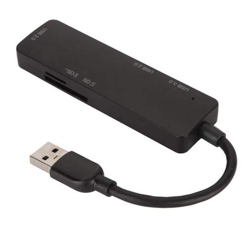 Gugxiom Kompakter Tragbarer USB-Hub, Hochgeschwindigkeits-Datenübertragung, Breite Kompatibilität, Plug-and-Play, Praktisch für die Datenspeicherung mit Kartensteckplatz von Gugxiom
