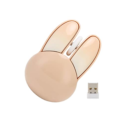 Gugxiom M6 Wireless Mouse Pink Mouse Wireless, 2,4 GHz Rabbit Mouse USB Wireless Mouse, Kleine Leichte Maiden Cute Wireless Mouse Ergonomie, DPI1200 Kompatibel mit Windows (Creme Farben) von Gugxiom