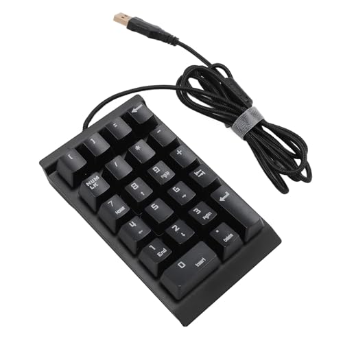 Gugxiom Nummernblock, Mechanischer USB-Ziffernblock mit 22 Tasten, Blauer Schalter, Numpad für Laptop, Desktop-Computer, PC, Win 7 8 10, Windows OS X, Linux, Win XP, Win ME (Black) von Gugxiom