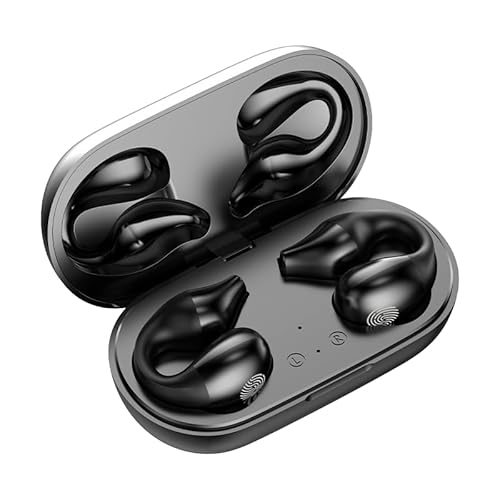 Gugxiom Ohrclip-Kopfhörer Bluetooth 5.2, Kabellose Offene Ohrclip-Ohrhörer, Wasserdichter -Sport-Lauf-Ohrring-Kopfhörer, Geräuschunterdrückung, HiFi-Qualität, Lange Gugxiom Ohrclip-Kopfhörer Bluetooth 5.2, Kabellose Offene Ohrclip-Ohrhörer, Wasserdichter -Sport-Lauf-Ohrring-Kopfhörer, Geräuschunterdrückung, HiFi-Qualität, Lange von Gugxiom