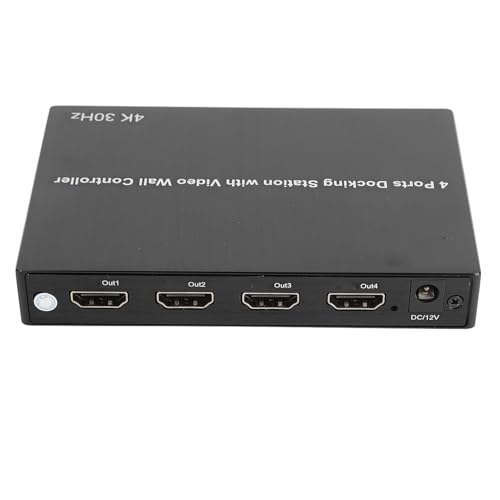 Gugxiom USB 3.0 zu Quad HDMI Adapter, 4 K30Hz X 2 HDMI Hub für Mehrere Monitore, 1080 P60Hz X 2 mit Typ C 3.0 Hoch Geschwindigkeit übertragung (EU-Stecker) von Gugxiom