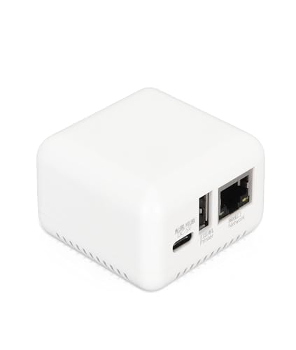 Gugxiom USB-Printserver, Gemeinsam Nutzbarer LAN-USB-Server, USB 2.0 Print Server Für Windows XP für Android für Linux 3.4 für IOS, max. 256 GB (Speicherkarte Nicht Inklusive) von Gugxiom