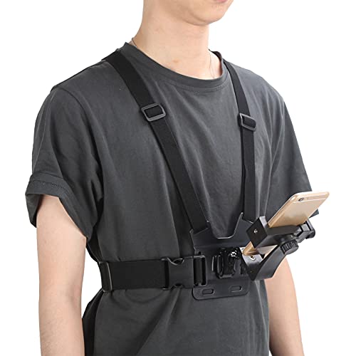 Hochelastischer Brustgurt, Verstellbarer Handy-Clip-Halter, für Sportkamera und Handy mit Großem Winkelbereich, Strapazierfähiges ABS-Material, Stabile J-förmige Basis, Passend Hochelastischer Brustgurt, Verstellbarer Handy-Clip-Halter, für Sportkamera und Handy mit Großem Winkelbereich, Strapazierfähiges ABS-Material, Stabile J-förmige Basis, Passend von Gugxiom