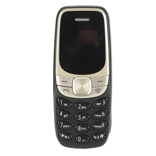 Kleines -Handy, Bluetooth-Handy, 0,66 Zoll, Entsperrter Freisprech-Bluetooth-Kopfhörer, Wählgerät, Unterstützt Dual-SIM-Karte, Entsperrtes -Handy für Studenten (Schwarz und Gold) von Gugxiom