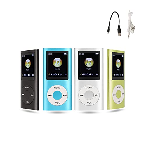 MP3-Musikplayer, MP3-Player, Tragbarer MP3-Player, Schlanker 1,8-Zoll-LCD-Bildschirm, mit Kopfhörer, Unterstützt MP3, WMA, FLAC, APE, AAC, OGG und ACELP, Unterstützt Bis zu 64G (Grün) von Gugxiom