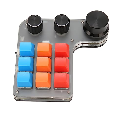 Mechanische -Makro-Gaming-Tastatur, 9 Tasten, 3 Knöpfe, Einhand-USB-PC-Tastatur, Programmierbare Verknüpfung, Benutzerdefinierte Funktion, Dual-Mode-Verbindung, Gaming-Tastatur von Gugxiom
