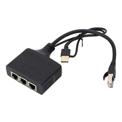 Netzwerk-Splitter mit USB-Kabel, 1000 Mbit/s RJ45-Ethernet-Splitter für TV-Router, Kompakt und Tragbar, USB-betrieben, Robust und Langlebig, Hochgeschwindigkeitsverbindung, von Gugxiom