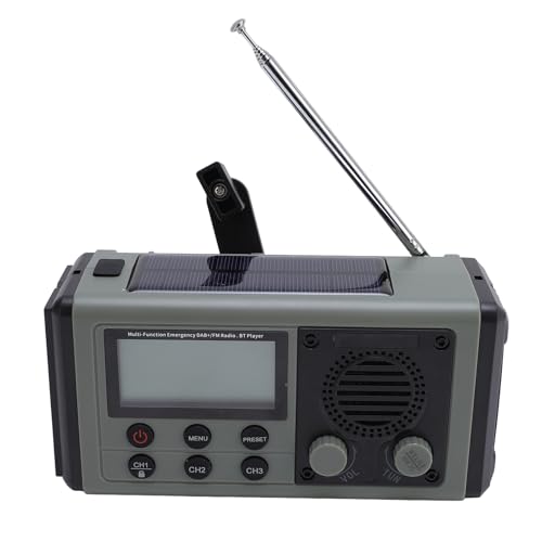 Notfallradio, 10000mah Solar Hand Crank Wetterradio, BT -Lautsprecher mit DAB FM -Sendung und IPX6 Wasserdicht für Außenbeleuchtung und Stromversorgung (Green) von Gugxiom