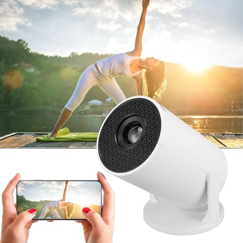 Projektor, 270° Drehbar, Tragbarer Projektor, Full HD 1080P Outdoor-Filmprojektor, Kabelgebundener Bildschirm Synchronisiert max. 150-Zoll-Display, für Smartp von Gugxiom