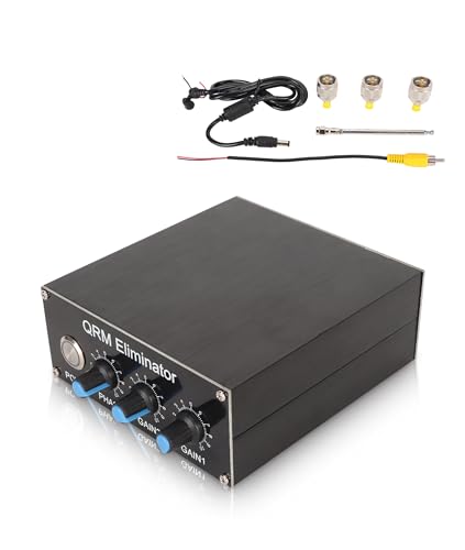 QRM-Eliminator-Box, 1,8 MHz–30 MHz, Einstellbare X-Phasensteuerung, Signalunterdrückung aus Aluminiumlegierung, DC 13,8 V, 150 mA. Eingebauter PTT-Steuersignal-Eliminator mit von Gugxiom