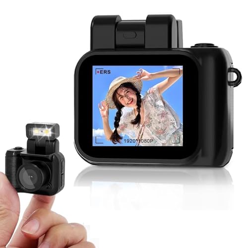 Schlüsselanhänger-Kamera, 1080P 2 MP HD-Videokamera, Kleine Kamera, Micro-DV-DVR-Kamera, Camcorder-Schlüsselanhänger, 6 Filter, Retro-Kamera, 160-G (Mit 32G Kleiner Speicherkarte) von Gugxiom