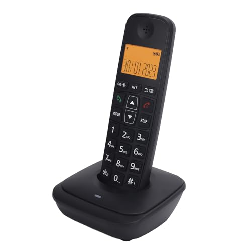 Schnurloses Telefon, Vollduplex-Freisprecheinrichtung, Anrufer-ID, Anrufbeantworter, 16 Sprachen, für den Bürogebrauch (EU-Stecker 100-240 V) von Gugxiom